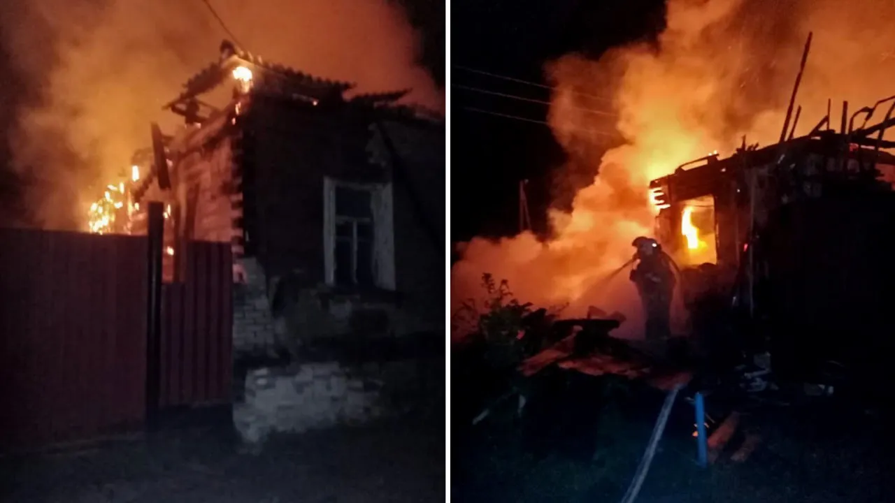 Пожар охватил жилые дома под Курском после сброса взрывных устройств с дронов ВСУ